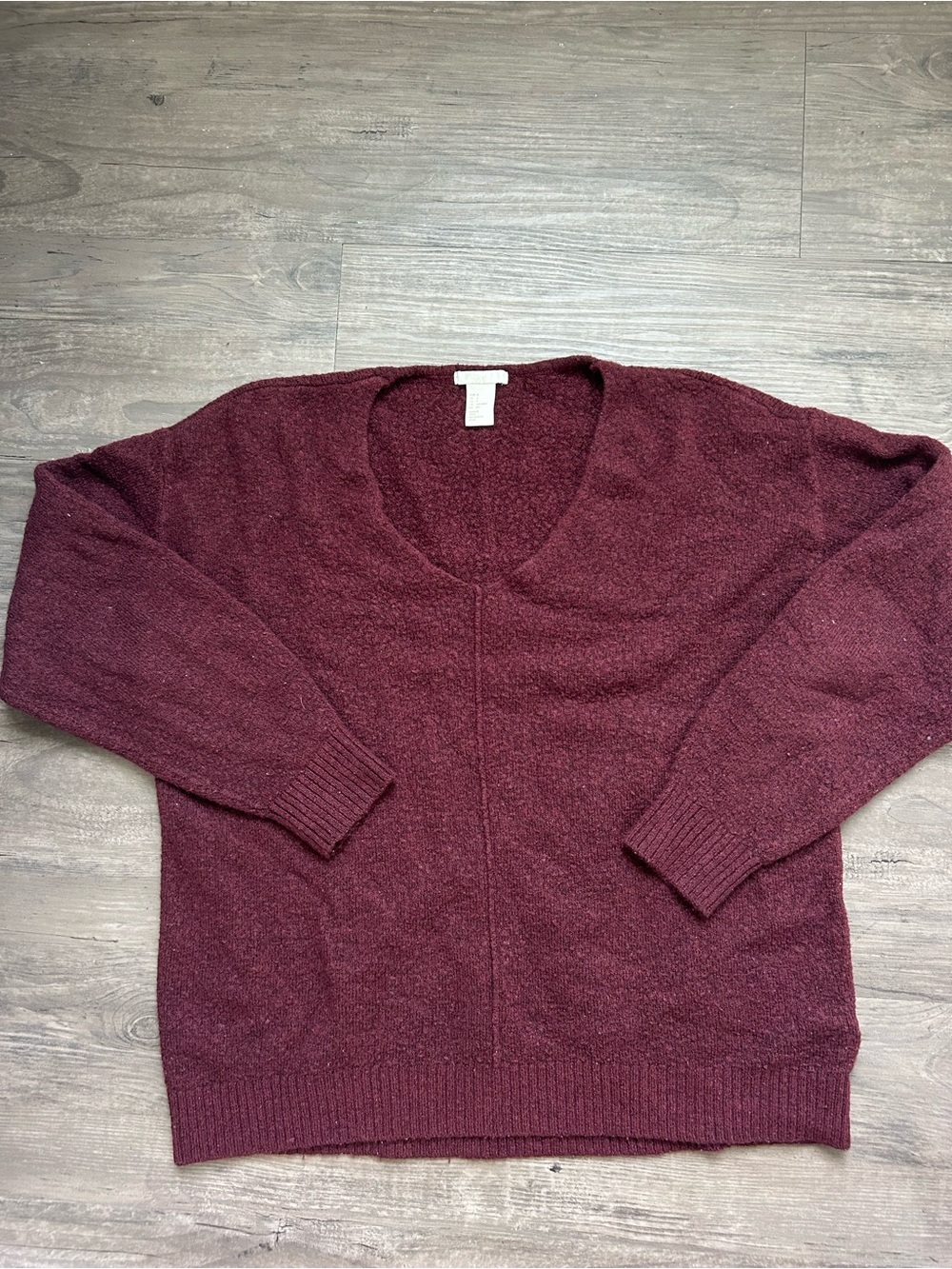 H&M Deep Wine V-Neck Sweater
